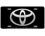 Toyota New Logo Inspired Art on Black FLAT Aluminum Novelty License Tag ... - £14.30 GBP