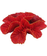 Bright Red Coral Burst 5 Inch Aquarium Decor, Artificial Fish Tank Ornament - £13.89 GBP
