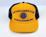 Vintage Oxford NC Lions Club snapback Hat Yellow./ Blue USA made Raised ... - $16.82