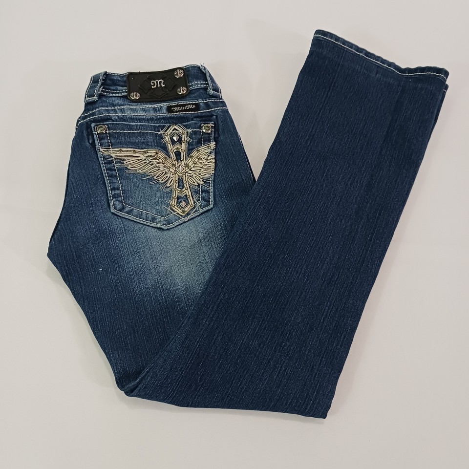 Miss Me JP5117B26 Women's Blue Cotton Blend Bootcut Denim Jeans Size 26 (28×30) Item image 2