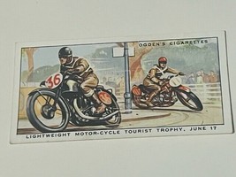 Motorcycle Tobacco Trading Card Ogdens 1931 Harley Motor Races Tourist T... - $19.69