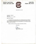 Coach Jim Carlen Signed 1975 Typed Letter South Carolina - £194.61 GBP