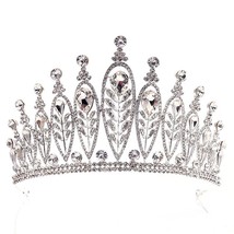New  Baroque White Red Blue Green Big Crystal Royal Tiaras Crown Diadem Bridal B - £20.54 GBP
