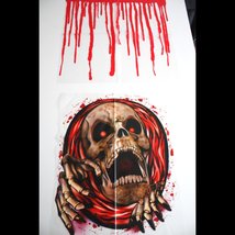 Bloody Horror-SKELETON SKULL TOILET COVER-Halloween Pirate Bathroom Deco... - £3.09 GBP