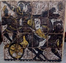 Charming panel of riggiole (TILES) Caltagirone - majolica-
show original... - $1,037.84