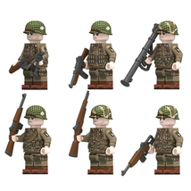 6Pcs WW2 US Airborne 101ST Soldier Minifigure Thompson Bazuca Carbine Mi... - $22.59