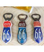 Pack of 3 Vintage Route 66 Highway Sign Nostalgic Hand Bottle Cap Opener... - $474.37 MXN