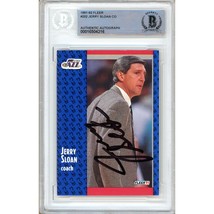 Jerry Sloan Utah Jazz Auto 1991-92 Fleer BAS Auth Slab Autograph Collect... - $149.99