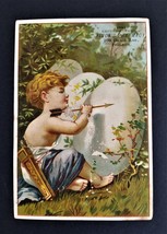1880s antique FINCKS PHARMACY phila pa EASTER victorian trade CARD ad  - £54.49 GBP