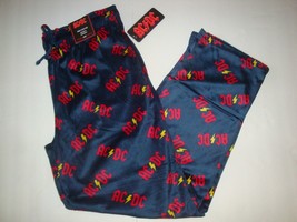 AC DC Men&#39;s Christmas Minky Soft Fleece Sleep Pajama Pants AC DC Print B... - £20.21 GBP