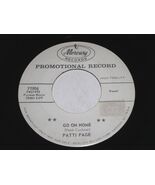 Patti Page Go On Home Too Late To Cry 45 Rpm Record Mercury 71906 PROMO VG - $183.55 MXN