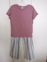 Victoria&#39;s Secret Ladies Pajama SET-M-KNIT SHIRT/COTTON Thin Pants W/TIE-CUTE - £11.25 GBP