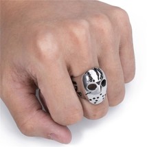 Friday the 13th Jason&#39;s Hockey Mask Horror Men Silver Stainless Steel Ring S8-14 - £15.89 GBP