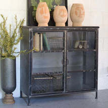 Short Iron And Glass Apothecary Cabinet - $1,229.75