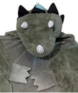 Dinosaur Hooded Blanket Green Triceratops Hand Pockets 40in X 50in Pllow... - $13.85