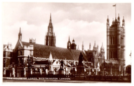 The House Of Lords Westminster London England RPPC Black And White Postcard - £7.08 GBP