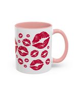 Red Kiss Mark Accent Coffee Mug - Romantic Gift Valentine&#39;s Day Mug, Cut... - $353.96 MXN+