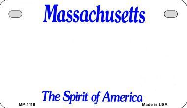 Massachusetts State Background Metal Novelty Motorcycle License Plate