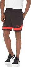 PUMA Mens Train Vent Moisture Wicking Colorblocked Shorts,Black/Red,Small - £38.92 GBP