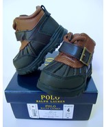 NEW Ralph Lauren POLO Dover Duck Boots Sneaker Toddler Boys 4 Brown Blk ... - £38.60 GBP