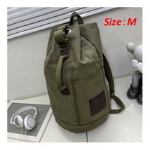 Large Capacity Travel BackpaMale Mountaineering Canvas Bucket Shoulder Bag Man T - $56.62