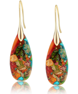 Natural Healing Stone Fishhoop Dangle Drop Earrings Statement Gold Silve... - €12,58 EUR Natural Healing Stone Fishhoop Dangle Drop Earrings Statement Gold Silve... - €12,58 EUR