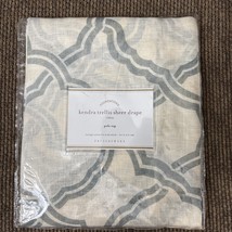 Pottery barn kendra trellis SHEERS Panels drapes 50” X 84&quot; Linen Blue NIP - $42.49