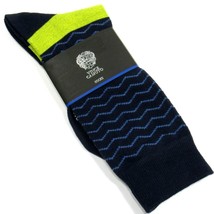 Vince Camuto Men&#39;s Dress Socks Zig Zag Pattern Navy Blue One Size - £8.03 GBP