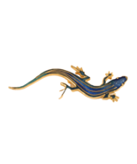 Blue Gecko BROOCH PIN Salamander Lizard 1986 Enamel Signed Guilloche WM ... - $24.81 CAD