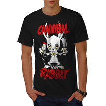 Cannibal Shirt Funny Cute Rabbit Men T-shirt - £10.46 GBP