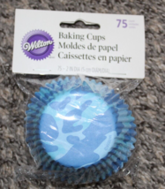 Wilton Baking Cups Cupcake Papers Blue Camouflage Deco Print 2" Cup 75ct - $3.85