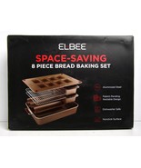 Bread Baking Pan Set - ELBEE Home 8-Piece Nonstick Space Saving - New in Box - £39.52 GBP