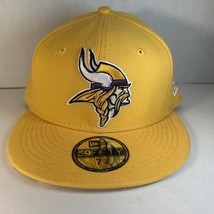 Minnesota Vikings Fitted New Era 59Fifty 7-1/4 all Gold Cap - $24.99