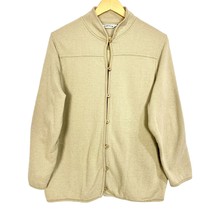 Orvis Mock Neck Hunting Cotton Sweater Jacket Leather Elbow Patches Beig... - £22.55 GBP