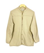 Orvis Mock Neck Hunting Cotton Sweater Jacket Leather Elbow Patches Beig... - £22.55 GBP
