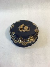 Imperial Limoges France Porcelain China Lidded Trinket Box / Dish Real Gold - £62.12 GBP