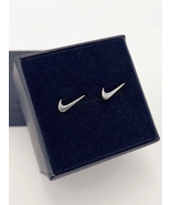 Nike Swoosh Silver - Plated Metal Stud Earrings, Pair, For Men or Women - $27.77 CAD