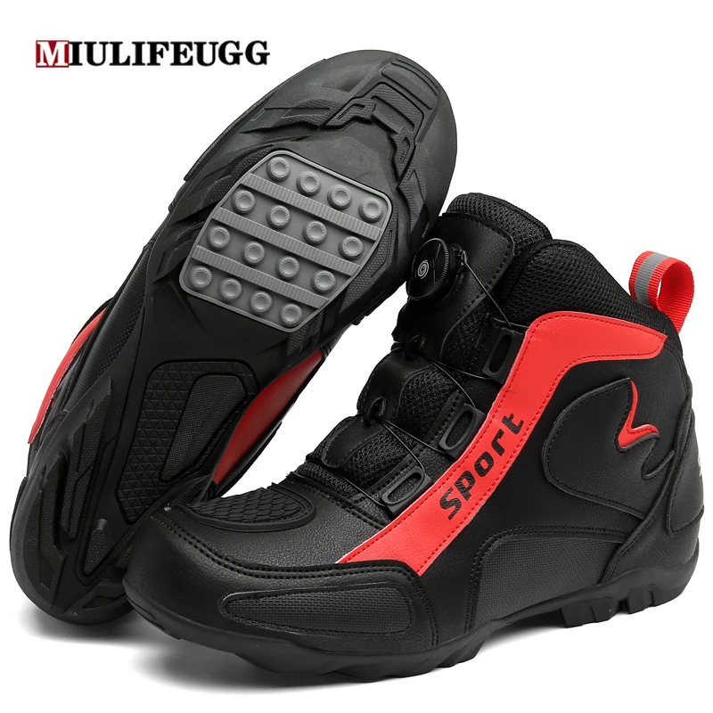 2024 New Winter High Top Motorcycle Racing Boots MTB Flat Cycling Shoes Men Road - £221.41 GBP