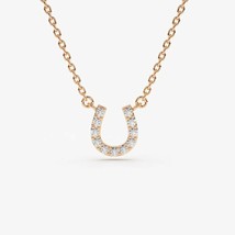 Imitation Diamant Argent Plaqué or Rose Mini Fer à Cheval Chance Collier - £141.52 GBP
