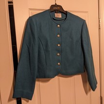Pendleton Vintage women&#39;s Turquoise blue Sz 14 Wool Blazer - £23.60 GBP