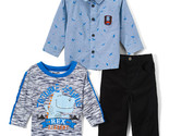 NWT Nannette Dinosaur Button Up Shirt &amp; Pants Boys Outfit Set 24 Months - £8.78 GBP