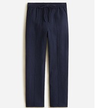 J Crew Women Seaside Pants Navy Sz M Tall Soft Gauze Cotton Elastic Draw String - £35.96 GBP