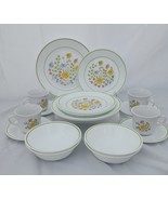 ♻️ Corelle Meadow 20-Pc Dinnerware Set  4-Places 5, Pc Each  1970&#39;s - $250.61 CAD