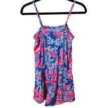 Lilly Pulitzer Girls (8-10) Peyton Romper Pink &amp; Blue - $29.99