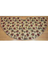 Quilted Christmas Tree Skirt Poinsettia Sheet Music Instruments Violin H... - £39.30 GBP