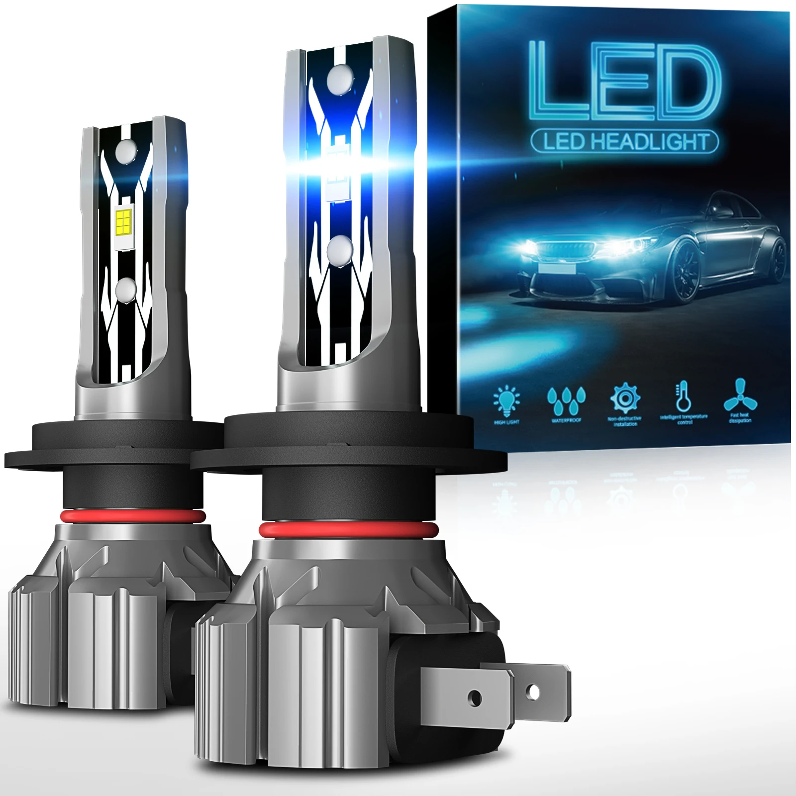 2PCS H7 H8 H11 Car LED Headlight Bulbs 12000LM 60W Canbus 9005 HB3 9006 HB4 9012 - £132.79 GBP