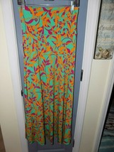 LuLaRoe Aqua W/Flower Leaf Print  Maxi Skirt Size XS Women&#39;s NEW - £22.96 GBP