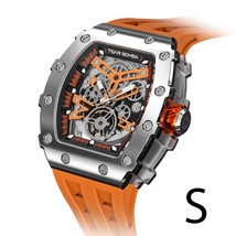 H japan movement waterproof skeleton clock tonneau luxury mechanical wristwatch for men thumb200