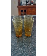 Vintage Anchor Hocking Milano Amber/Honey Iced Tea Tumblers Drinking gla... - £18.24 GBP