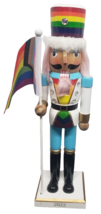 Wooden Christmas Nutcracker,14&quot;, Lgbt,Rainbow Uniform Soldier W/PRIDE Flag 22,WS - £25.89 GBP